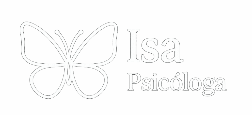 Logo en blanco Isa psicologa en Salamanca