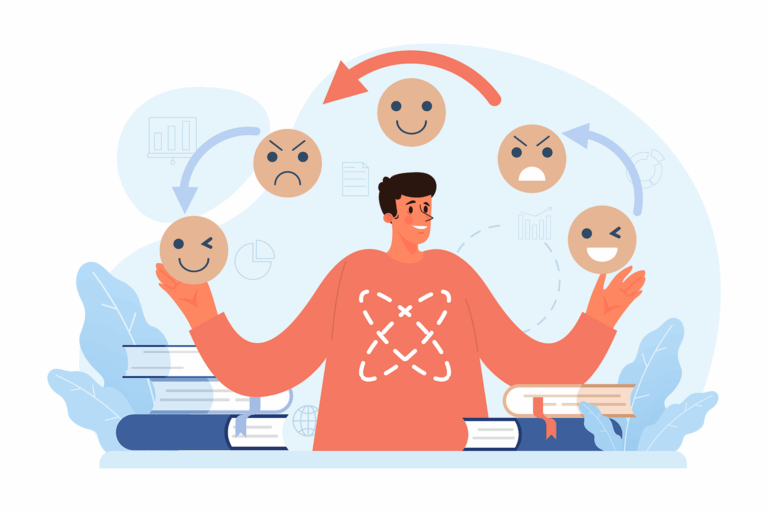 Imagen prediseñada de un hombre con cambio de caras por ansiedad en Salamanca