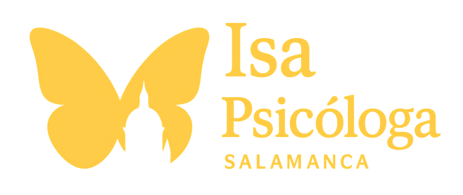 El logo de Isa Psicologa en Salamanca en color amarillo